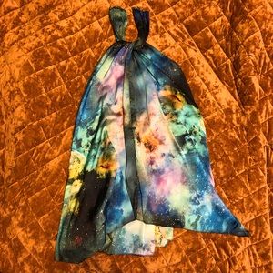 Galaxy print halter top